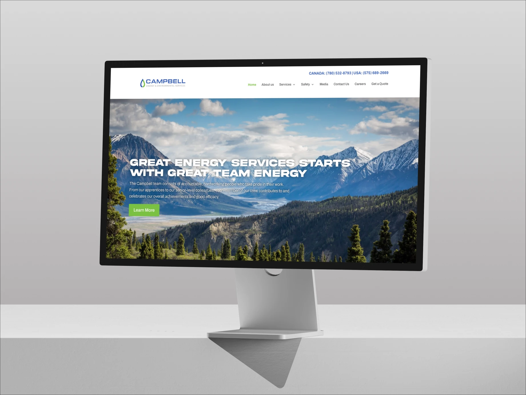 Campbell Energy (Canada) website mockup