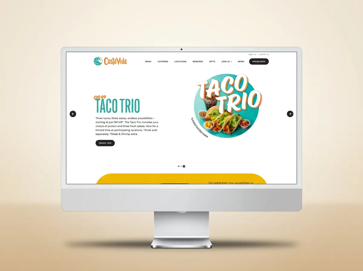 Costa Vida website mockup