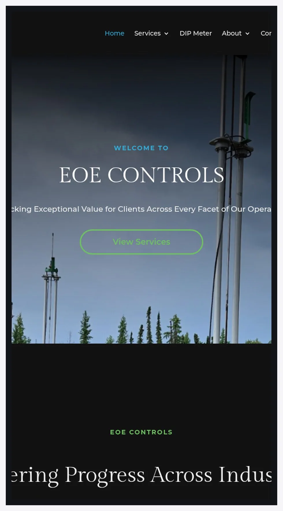 EOE - Energy · Solutions · Controls mobile mockup