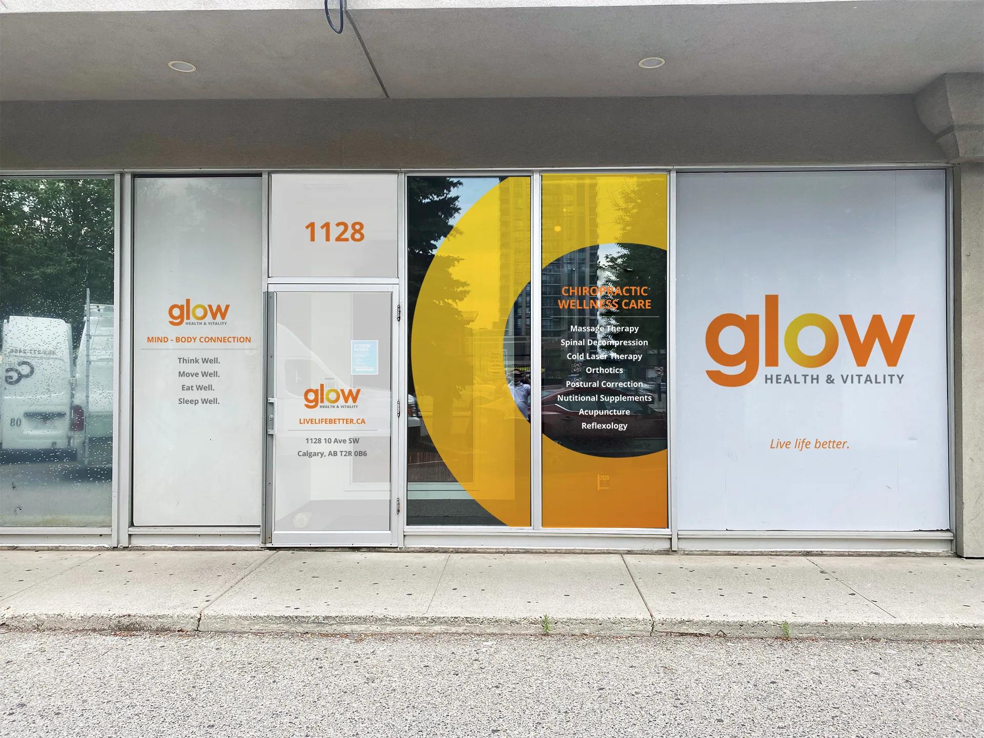 Live Life Better - Glow Health & Vitality brand mockup