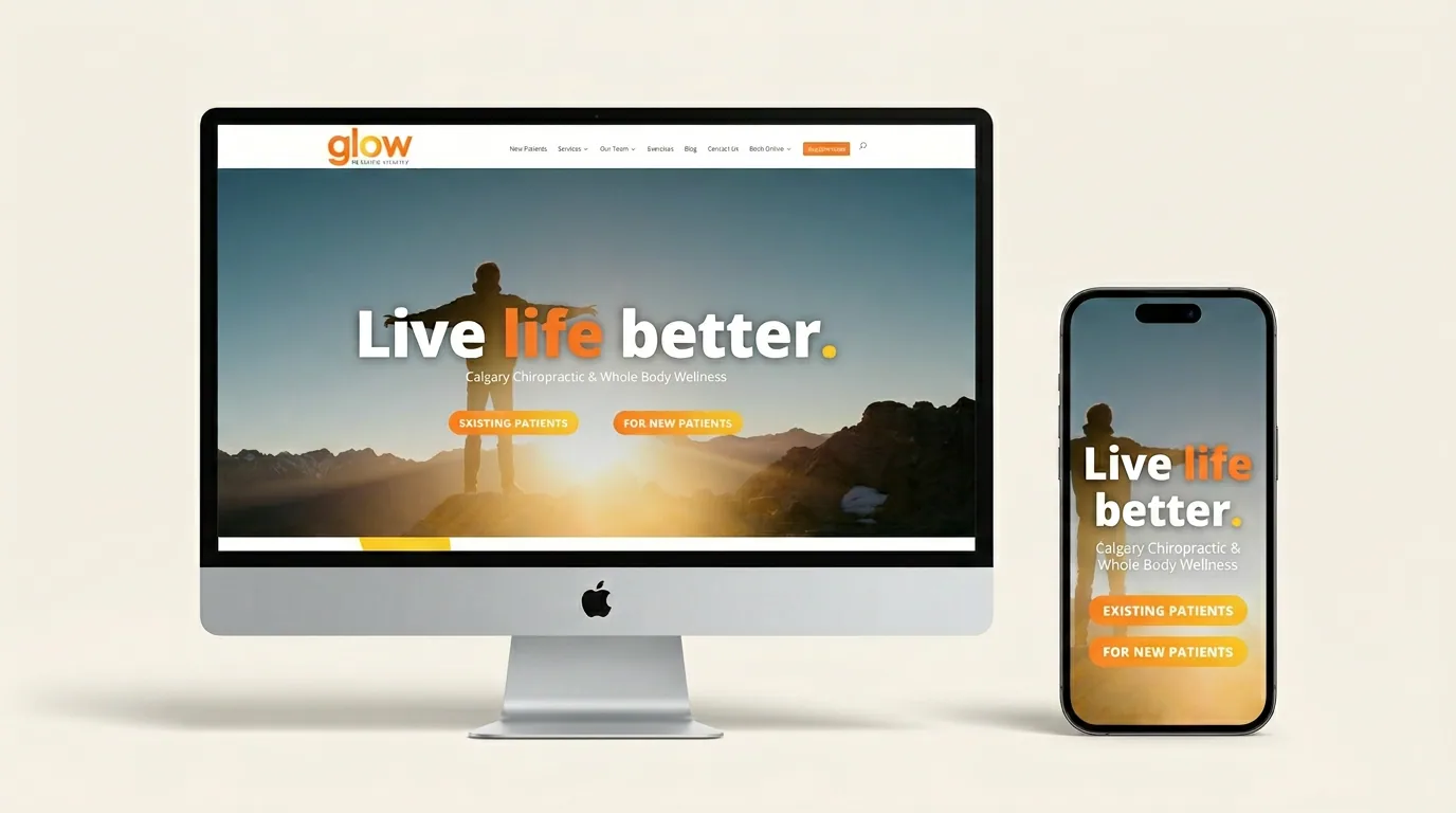 Live Life Better - Glow Health & Vitality multi-device mockup