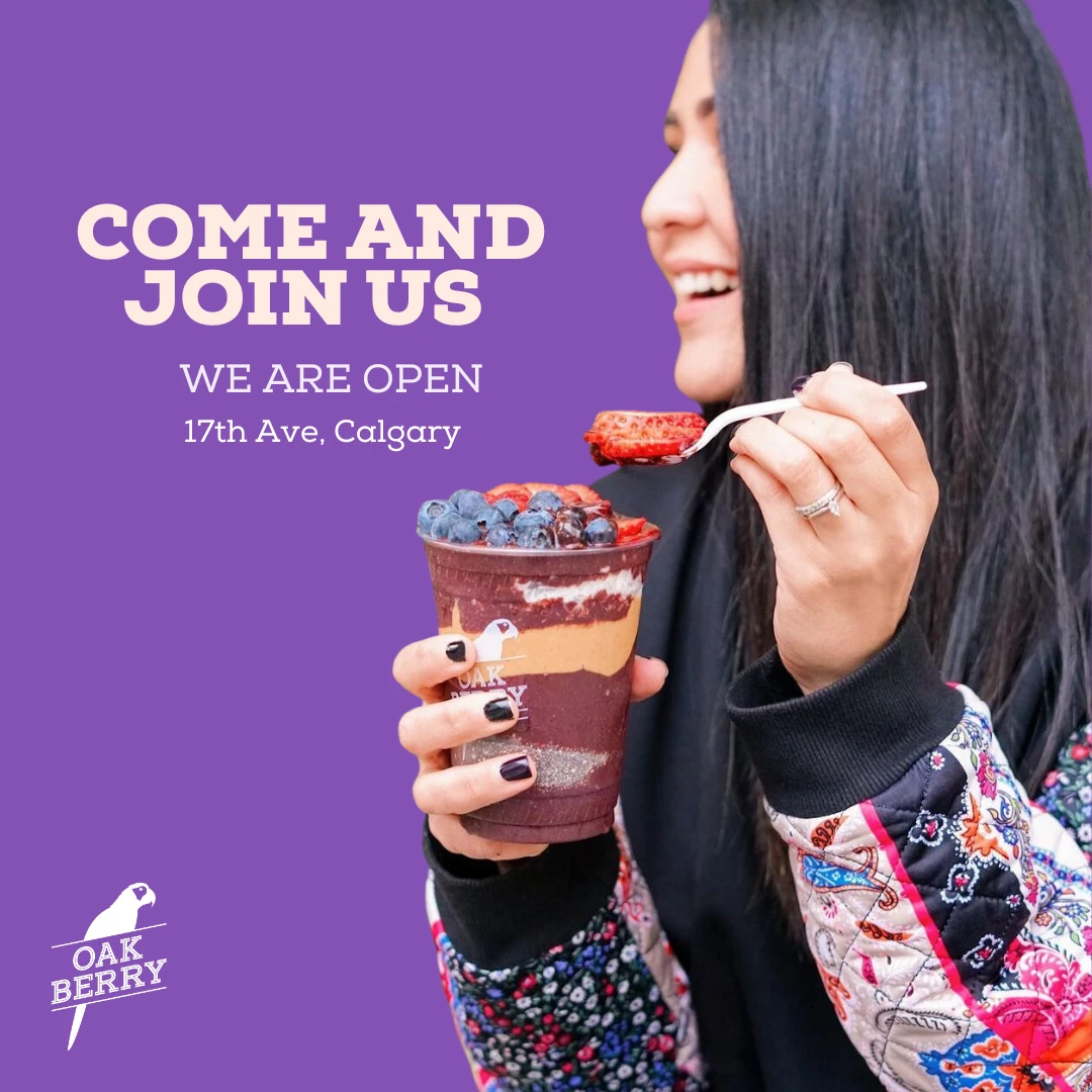 Oakberry Açaí Canada social design 1