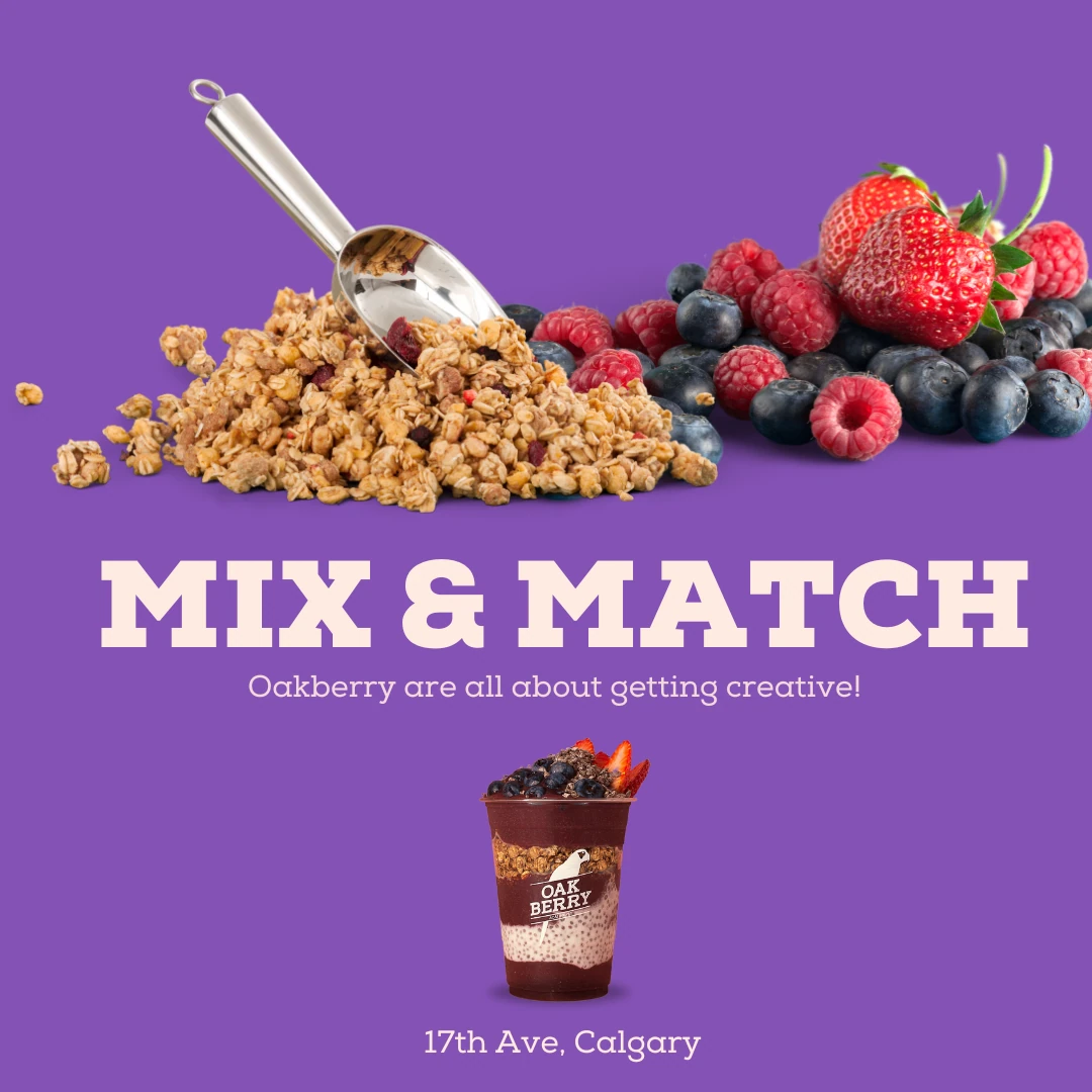 Oakberry Açaí Canada social design 2