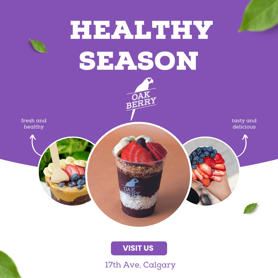 Oakberry Açaí Canada social design 4