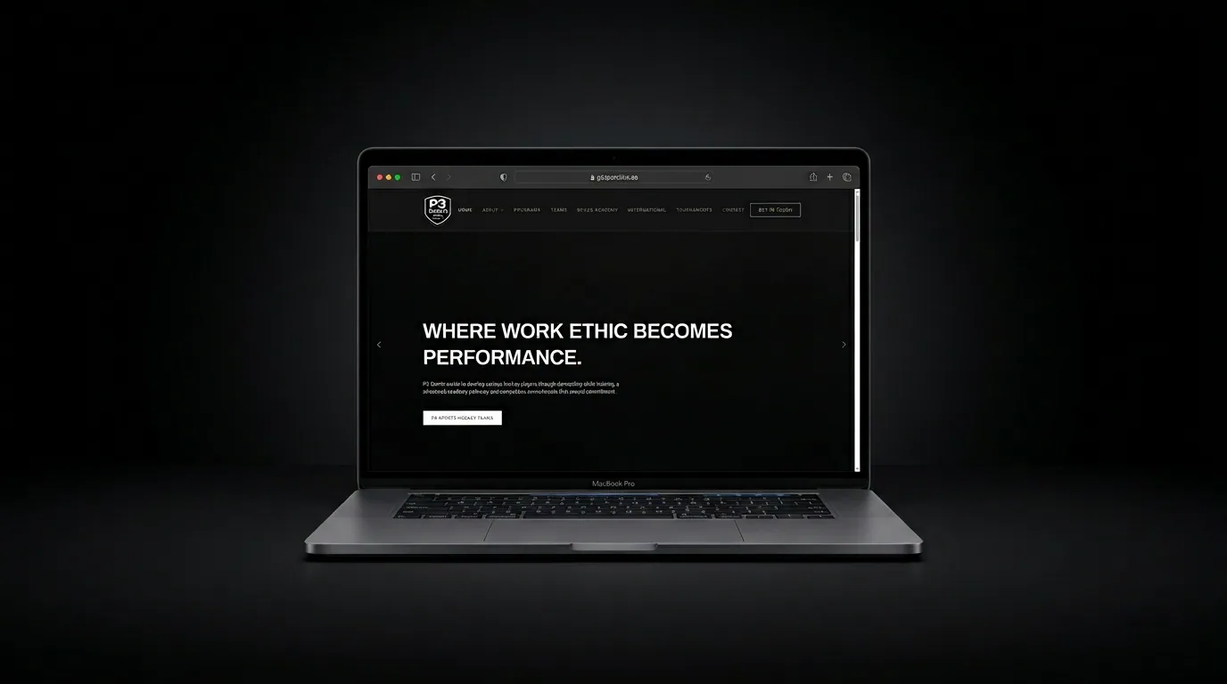 P3 Sports Inc. website mockup