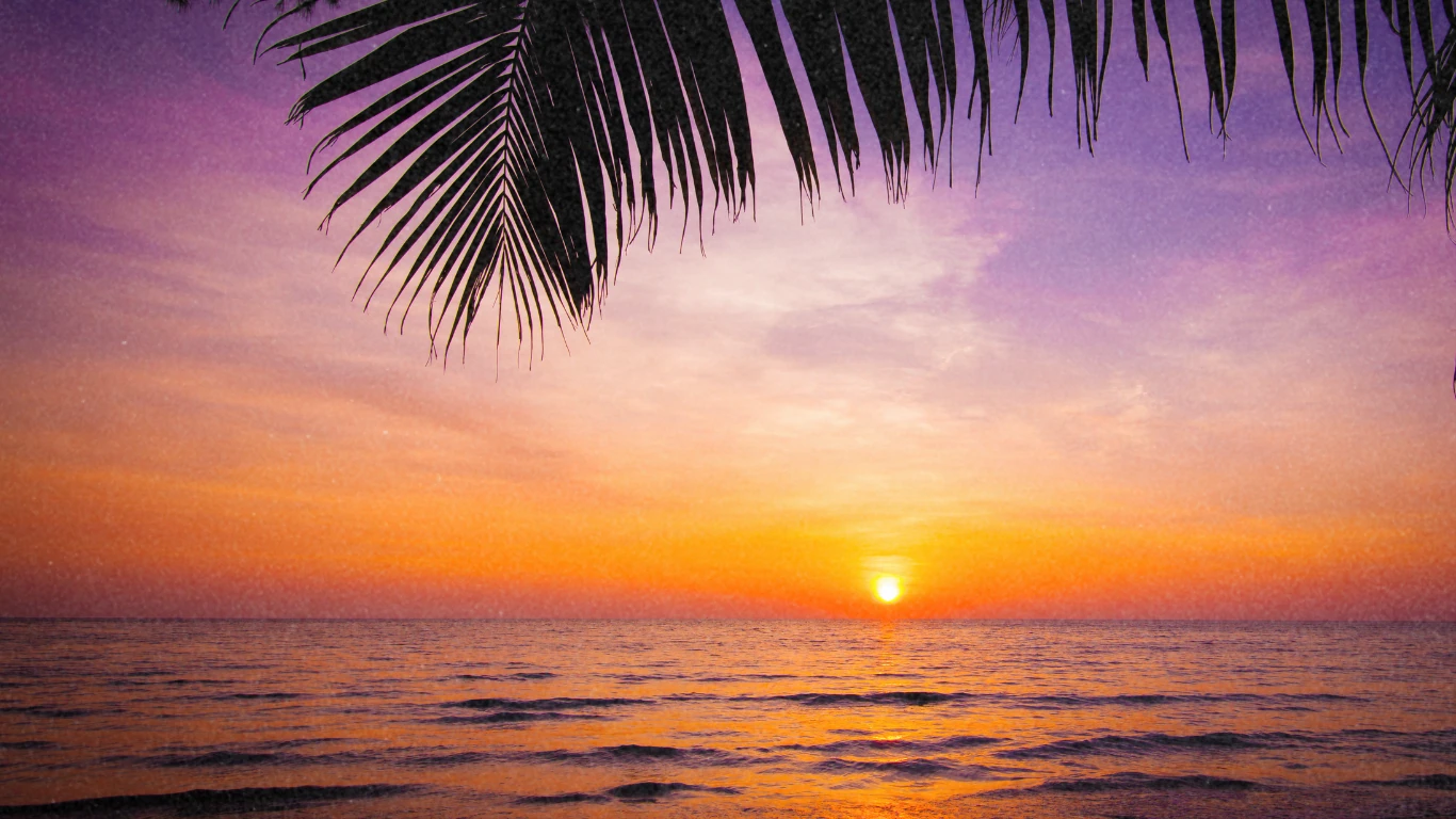 Sunrise over tropical water