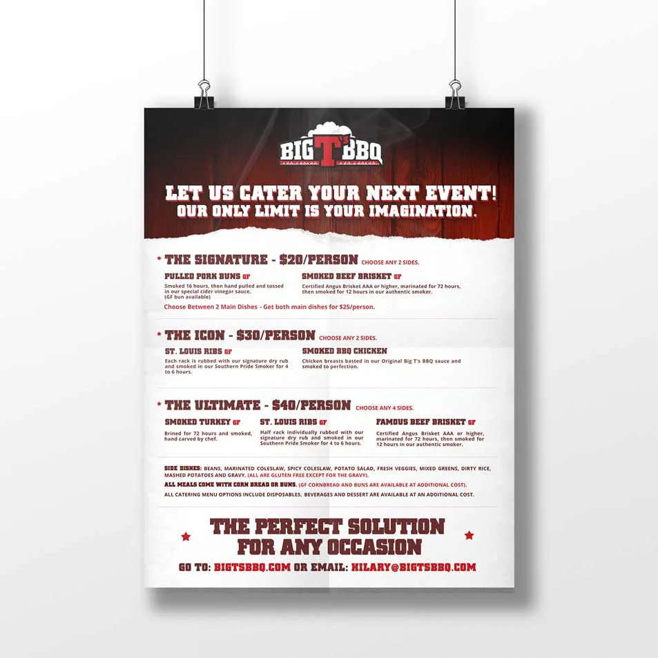 Big T's BBQ brand mockup
