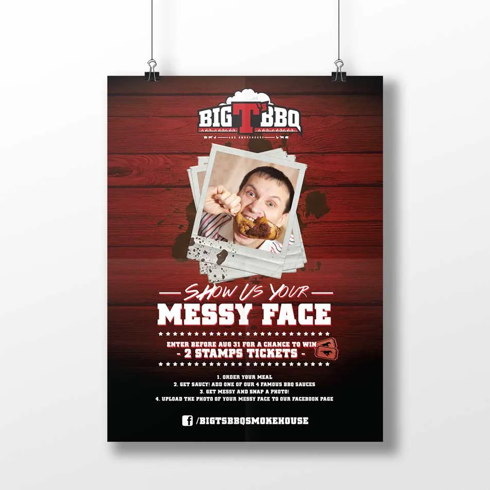 Big T's BBQ brand mockup