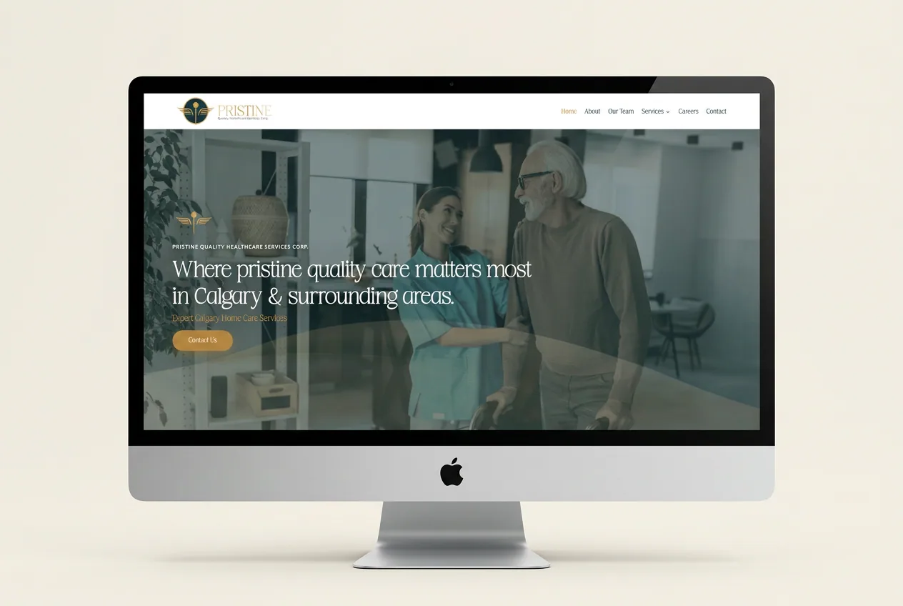Pristine Quality Healthcare website mockup