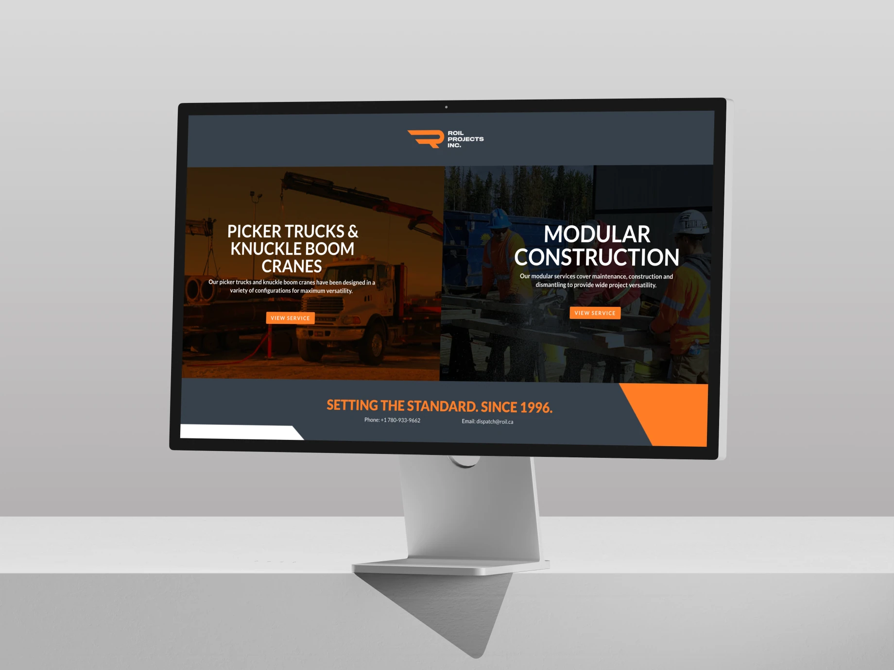 ROIL Projects website mockup